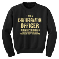 I Am Achief Information Officer I Solve Problems You Don't Know You Ha Youth Sweatshirt | Artistshot