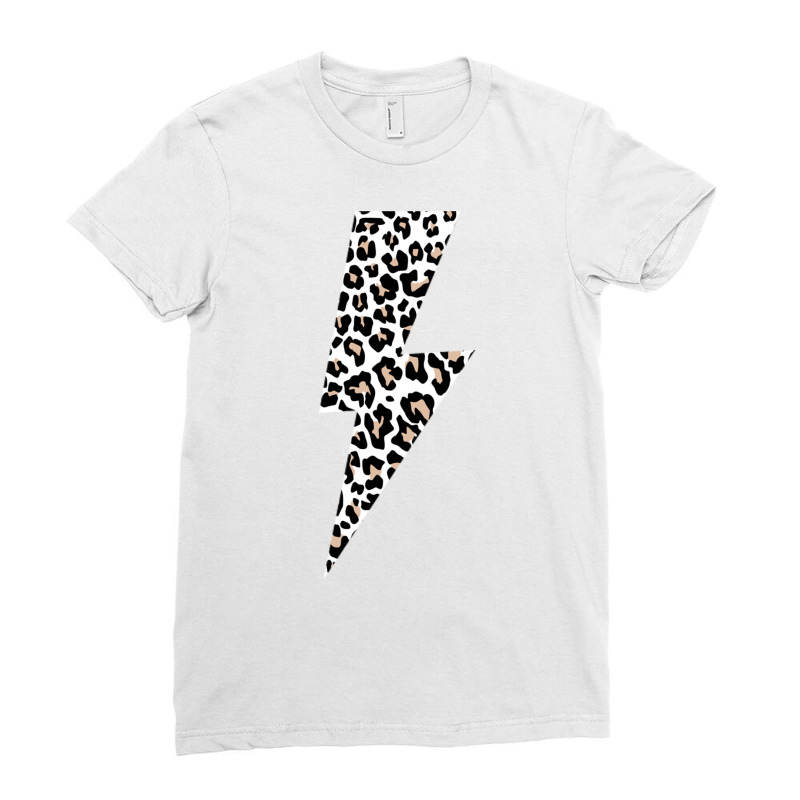 Leopard Lightning Bolt Cheetah Animal Print Sweatshirt Ladies Fitted T-Shirt by cm-arts | Artistshot