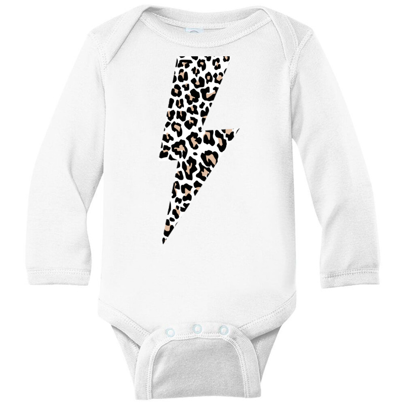 Leopard Lightning Bolt Cheetah Animal Print Sweatshirt Long Sleeve Baby Bodysuit by cm-arts | Artistshot