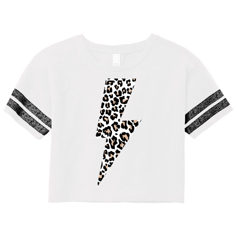 Leopard Lightning Bolt Cheetah Animal Print Sweatshirt Scorecard Crop Tee by cm-arts | Artistshot