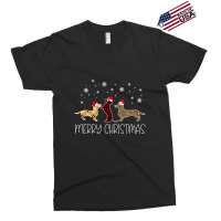 Dachshund Merry Christmas Cute Plaid Leopard Doxie Dog X-mas Exclusive T-shirt | Artistshot