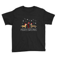 Dachshund Merry Christmas Cute Plaid Leopard Doxie Dog X-mas Youth Tee | Artistshot