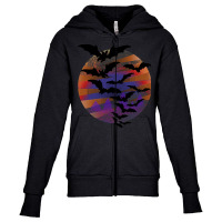 Vampire Bats T  Shirt Halloween Vampire Bats Moonlight Night Creepy Tr Youth Zipper Hoodie | Artistshot