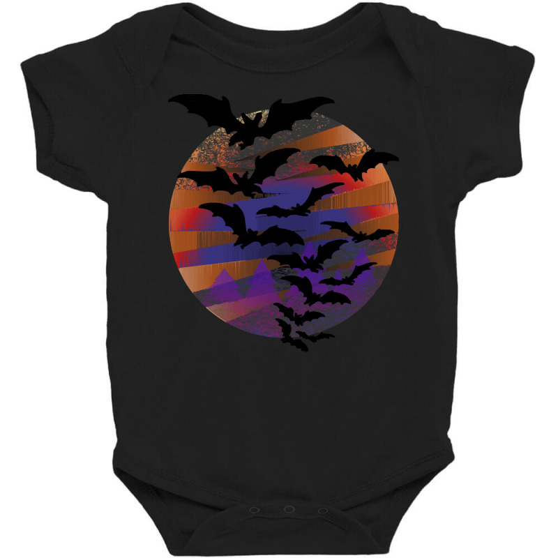 Vampire Bats T  Shirt Halloween Vampire Bats Moonlight Night Creepy Tr Baby Bodysuit by whistlerobust | Artistshot