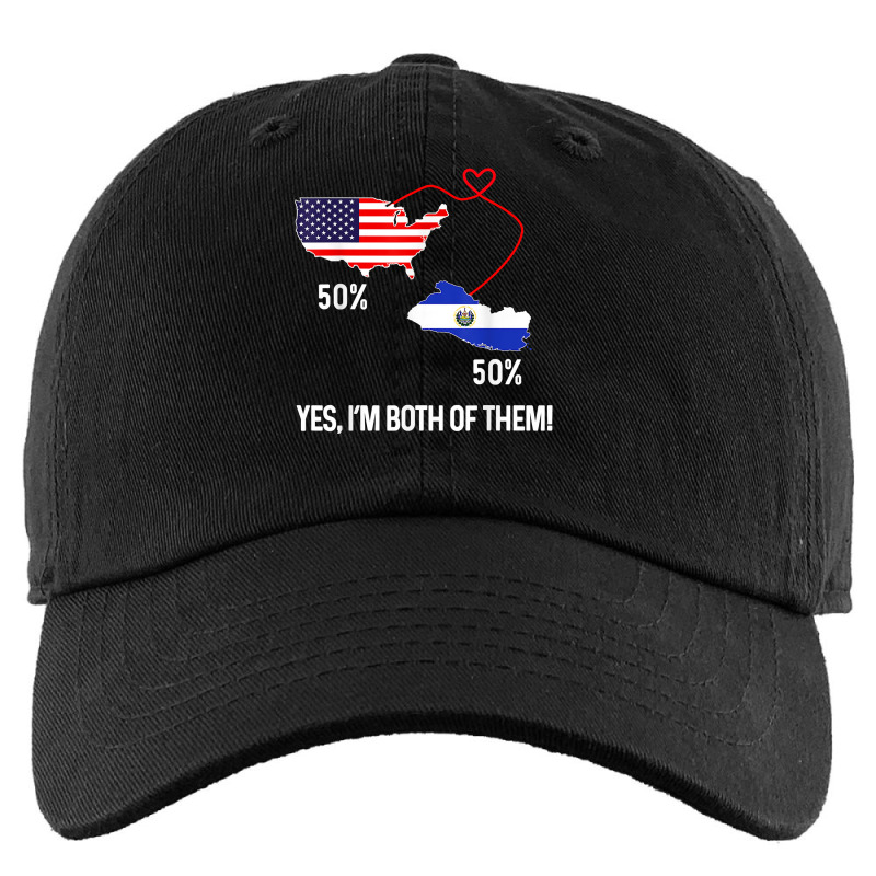 Half American Half El Salvador Flag Combined Map Salvadorian T Shirt Kids Cap by cm-arts | Artistshot