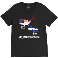 Half American Half El Salvador Flag Combined Map Salvadorian T Shirt V-neck Tee | Artistshot