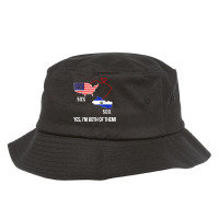 Half American Half El Salvador Flag Combined Map Salvadorian T Shirt Bucket Hat | Artistshot