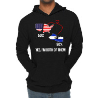 Half American Half El Salvador Flag Combined Map Salvadorian T Shirt Lightweight Hoodie | Artistshot