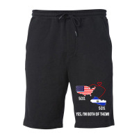 Half American Half El Salvador Flag Combined Map Salvadorian T Shirt Fleece Short | Artistshot