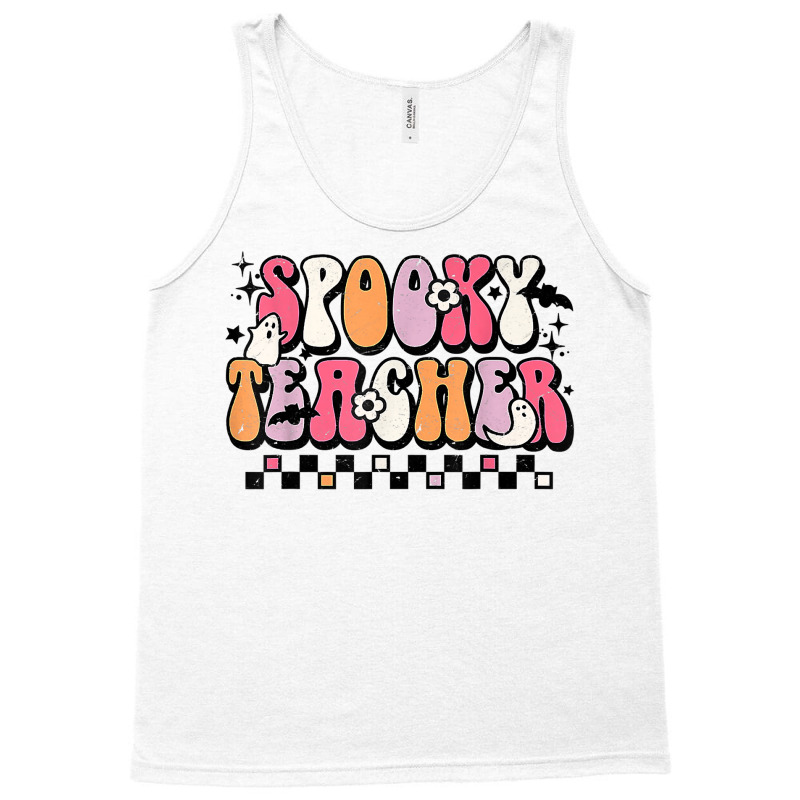 Funny Spooky Season Retro Spooky Teacher Halloween Costume T Shirt Tank Top by naeqozhuhaso | Artistshot