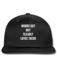 Funny Works Out But Clearly Loves Tacos Distressed Grunge T Shirt Printed Hat | Artistshot