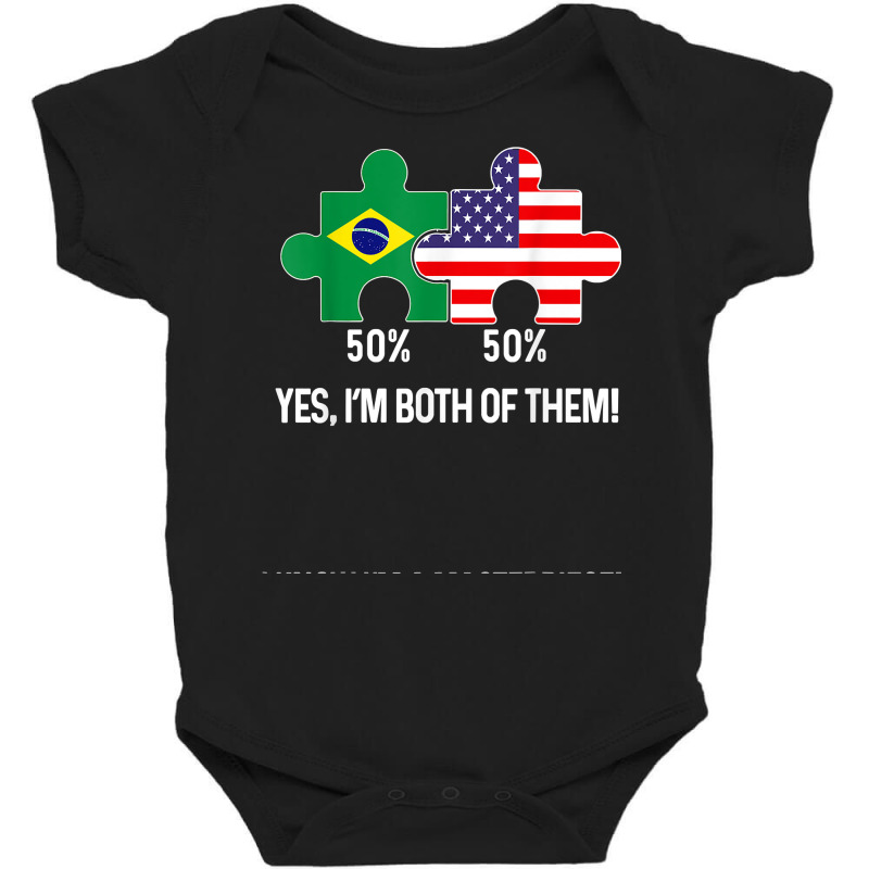 Half Brazilian Half American Flag Combined Map Brasileiro T Shirt Baby Bodysuit by hankeajrippleex5 | Artistshot