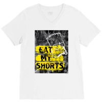 The Simpsons Bart Simpson Eat My Shorts Graffiti Premium T Shirt V-neck Tee | Artistshot