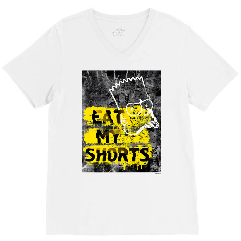 The Simpsons Bart Simpson Eat My Shorts Graffiti Premium T Shirt V-Neck Tee by cm-arts | Artistshot