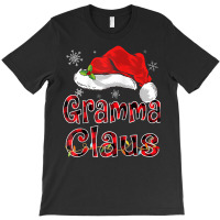 Gramma Claus Christmas Hat Red Plaid Family Group Matching Raglan Base T-shirt | Artistshot