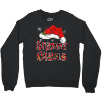 Gramma Claus Christmas Hat Red Plaid Family Group Matching Raglan Base Crewneck Sweatshirt | Artistshot