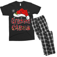 Gramma Claus Christmas Hat Red Plaid Family Group Matching Raglan Base Men's T-shirt Pajama Set | Artistshot