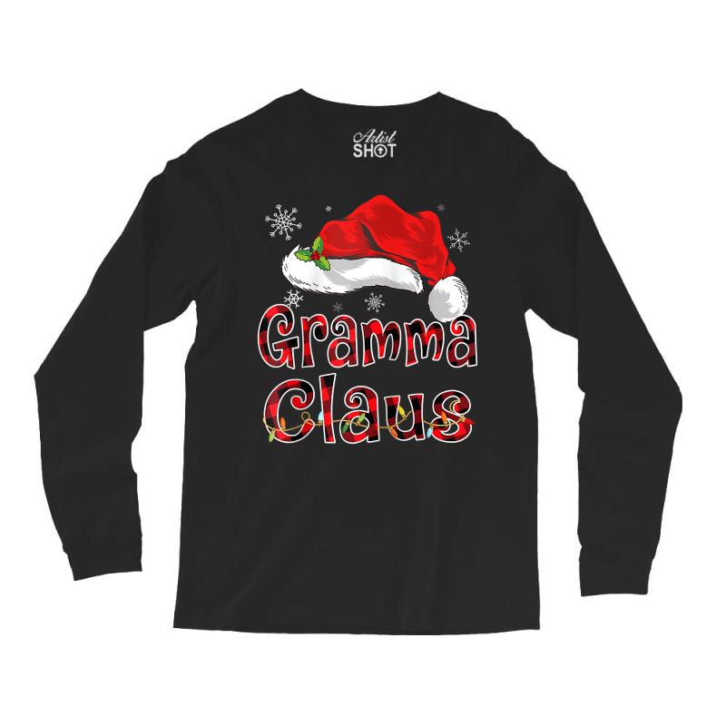 Gramma Claus Christmas Hat Red Plaid Family Group Matching Raglan Base Long Sleeve Shirts by naeqozhuhaso | Artistshot