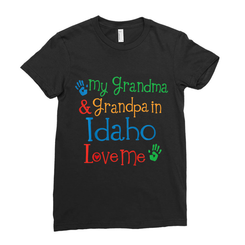 Kids Idaho Grandma And Grandpa Love Me Ladies Fitted T-Shirt by Adcock Salmon | Artistshot