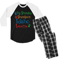 Kids Idaho Grandma And Grandpa Love Me Men's 3/4 Sleeve Pajama Set | Artistshot