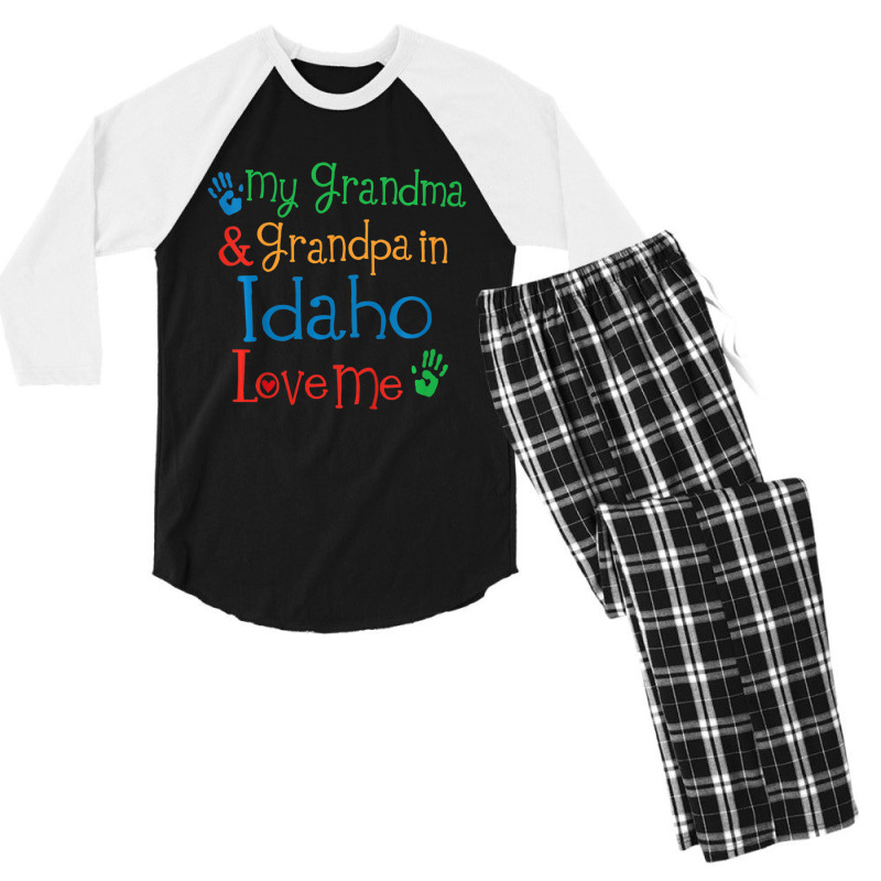 Kids Idaho Grandma And Grandpa Love Me Men's 3/4 Sleeve Pajama Set by Adcock Salmon | Artistshot