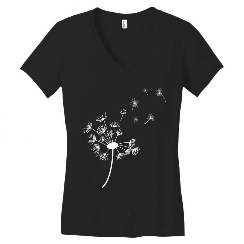 Dandelion Blowing Away In The Wind Into The Sky Art Women's V-Neck T-Shirt by cm-arts | Artistshot