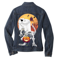 Halloween Shirts For Boys Men Dinosaur Halloween Ghost Ladies Denim Jacket | Artistshot