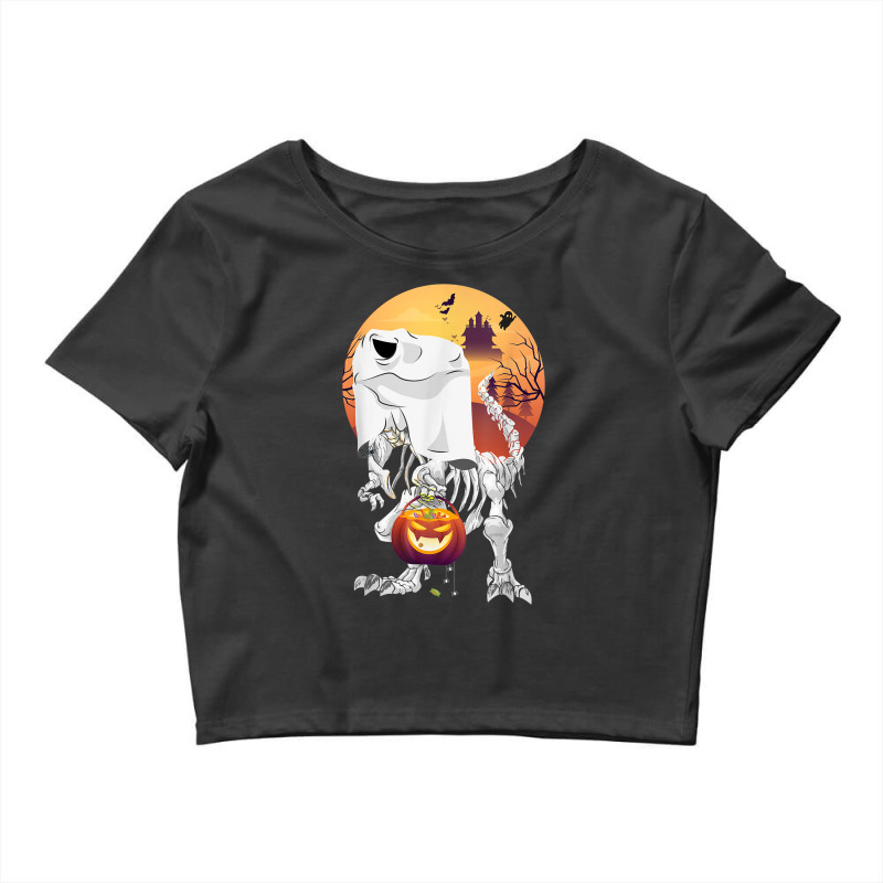 Halloween Shirts For Boys Men Dinosaur Halloween Ghost Crop Top by Queens | Artistshot