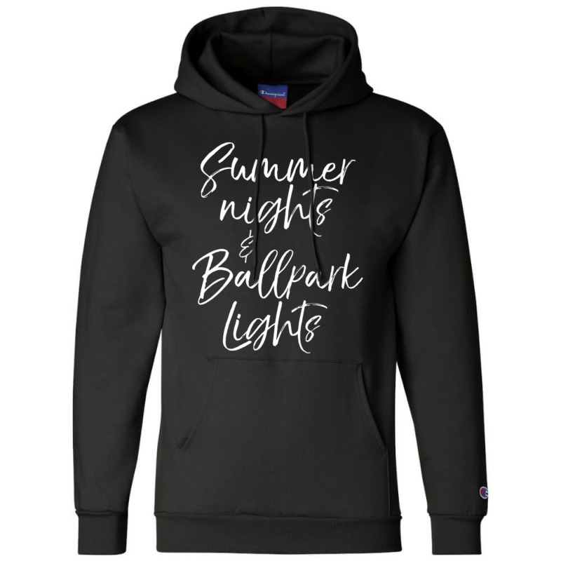 Baseball Summer Nights And Ballpark Lights Champion Hoodie by Kanjolen689 | Artistshot