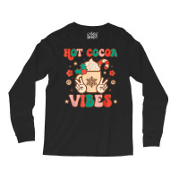 Groovy Hot Cocoa Vibes Hippie Xmas Merry Christmas Pajamas T Shirt Long Sleeve Shirts | Artistshot