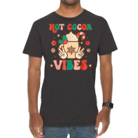 Groovy Hot Cocoa Vibes Hippie Xmas Merry Christmas Pajamas T Shirt Vintage T-shirt | Artistshot