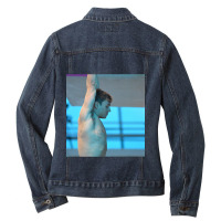 Tom Daley 2016 Diving Chiffon Top Ladies Denim Jacket | Artistshot