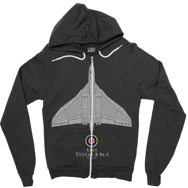 Avro Vulcan Bomber Tech Drawing Zipper Hoodie | Artistshot