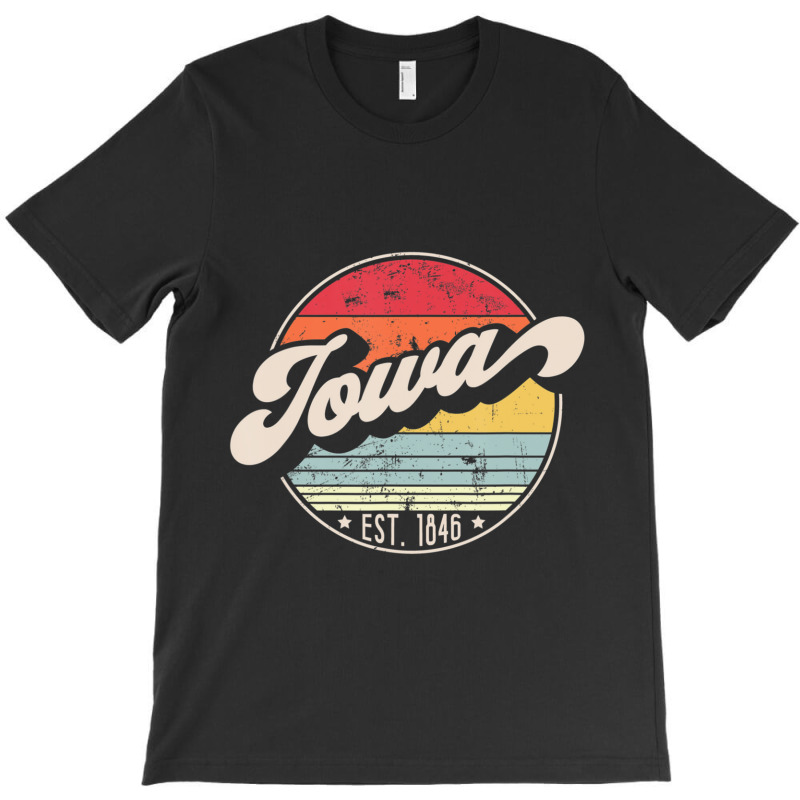 Retro Iowa Home State Ia Cool 70s Style Sunset T-shirt | Artistshot