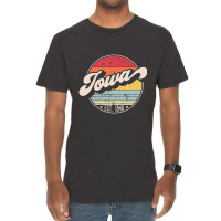 Retro Iowa Home State Ia Cool 70s Style Sunset Vintage T-shirt | Artistshot