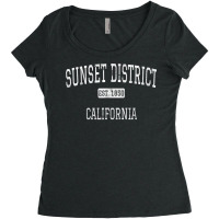 Sunset District California San Francisco Ca Vintage T Shirt Women's Triblend Scoop T-shirt | Artistshot