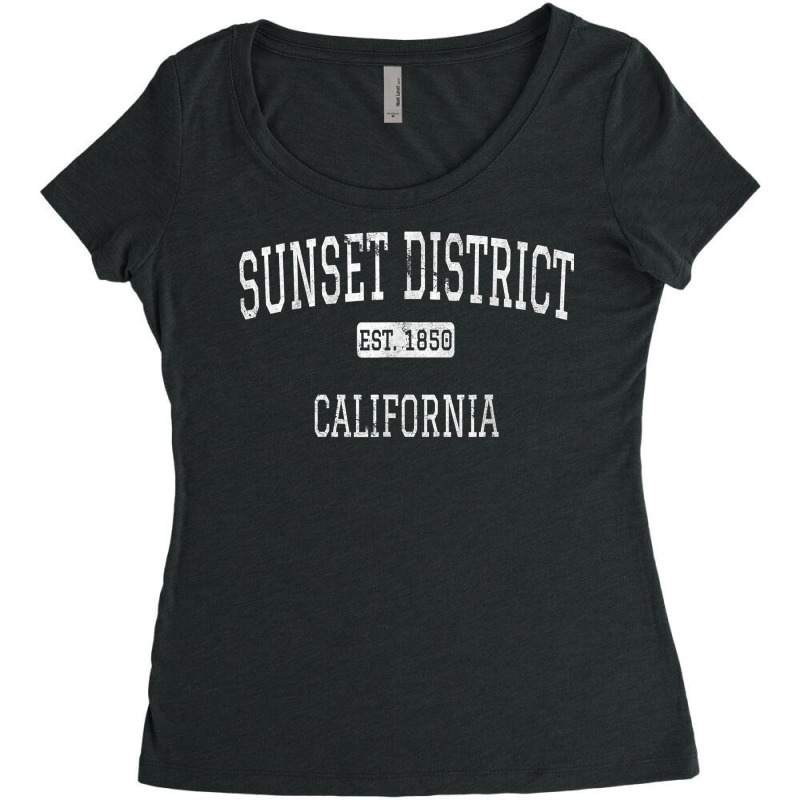 Sunset District California San Francisco Ca Vintage T Shirt Women's Triblend Scoop T-shirt by woxyfogaegae36 | Artistshot