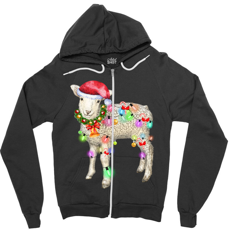 Sheep Christmas Zipper Hoodie | Artistshot