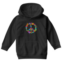 Retro Peace Love Love 60's 70's Hippie Butterflies Youth Hoodie | Artistshot