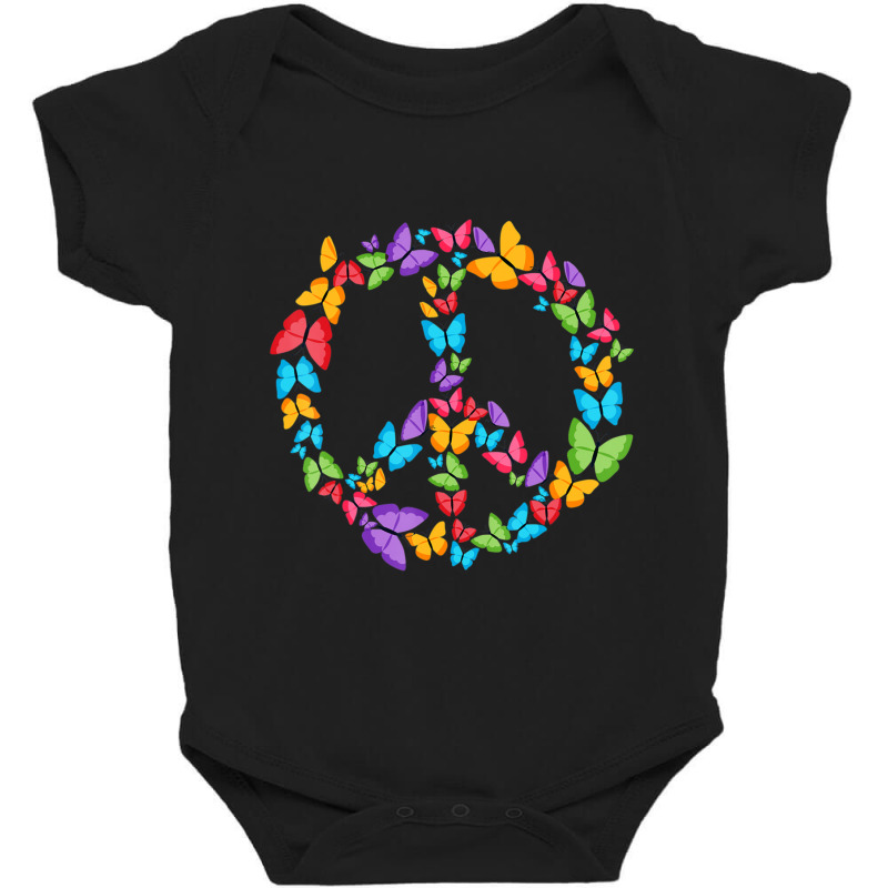 Retro Peace Love Love 60's 70's Hippie Butterflies Baby Bodysuit by Kosdapen517 | Artistshot