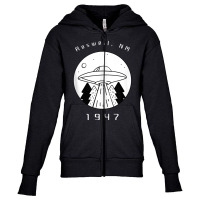 Roswell Ufo Alien Hunter First Contact Ufologist Spaceship Youth Zipper Hoodie | Artistshot