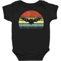 Vintage Retro Bat Halloween Shirt Vampire Costume Funny Baby Bodysuit | Artistshot