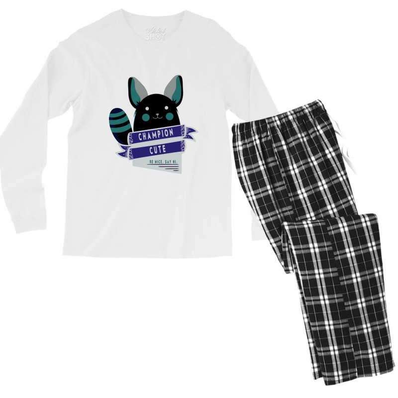 Champion Cute Chinchilla Men's Long Sleeve Pajama Set | Artistshot