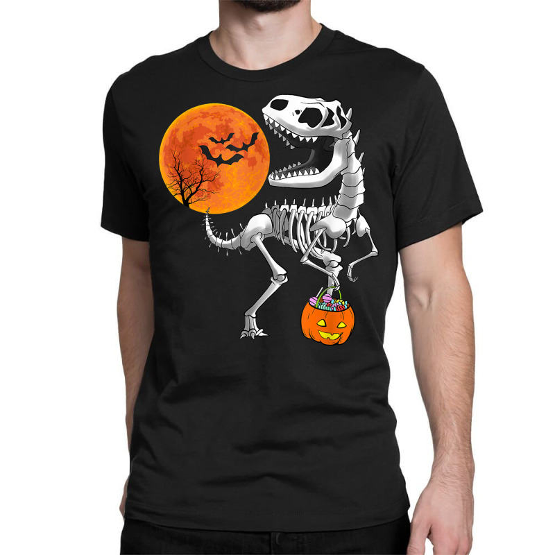 Halloween Dinosaur T Rex Skeleton Scary Boys Kids Teens T Shirt Classic T-shirt by naeqozhuhaso | Artistshot