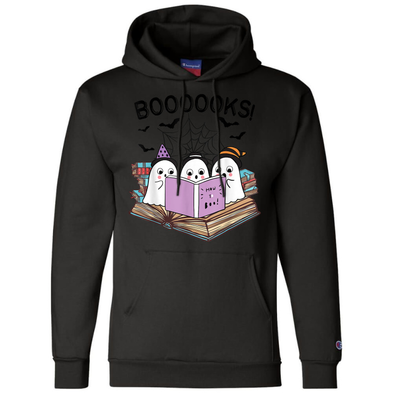 Cute Ghost Book Worm Nerd Boooks Halloween Party Costume T Shirt Copy Champion Hoodie | Artistshot