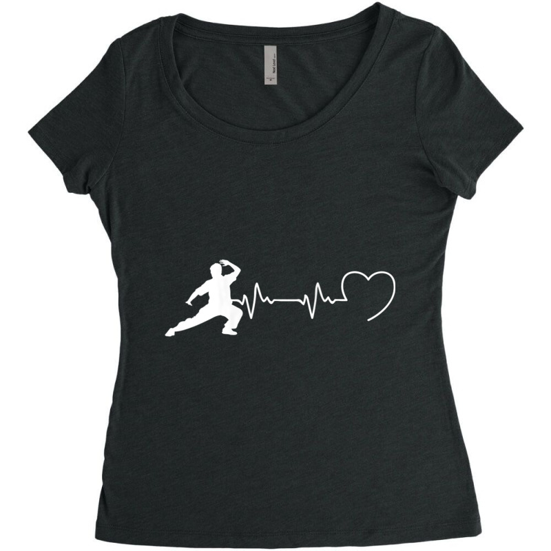 Womens Tai Chi Man Beat Heart Humour Qi Gong Meditation Tank Top Women's Triblend Scoop T-shirt by cm-arts | Artistshot