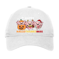 Axolotl Christmas Halloween Costume Happy Hallothanksmas Adjustable Cap | Artistshot