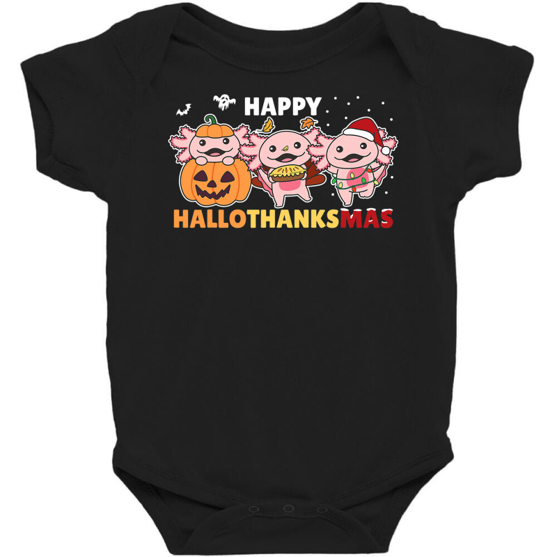 Axolotl Christmas Halloween Costume Happy Hallothanksmas Baby Bodysuit | Artistshot