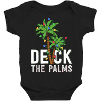 Deck The Palm Tree Lights Tropical Hawaii Family Christmas Baby Bodysuit | Artistshot