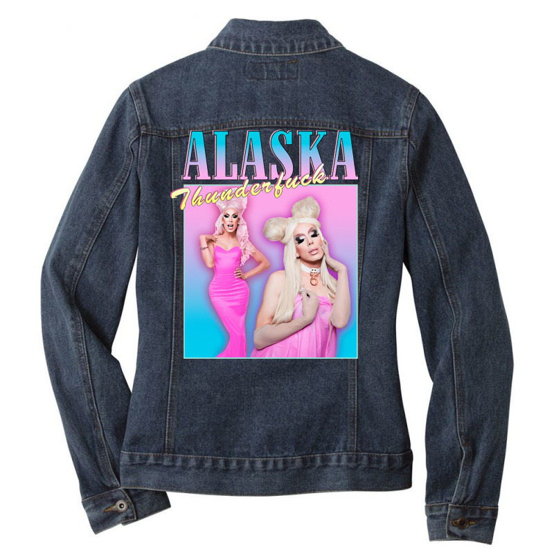 Alaska, Alaska Vintage, Alaska Art, Alaska Painting, The Alaska, Thund Ladies Denim Jacket by SHOPTYEUA | Artistshot